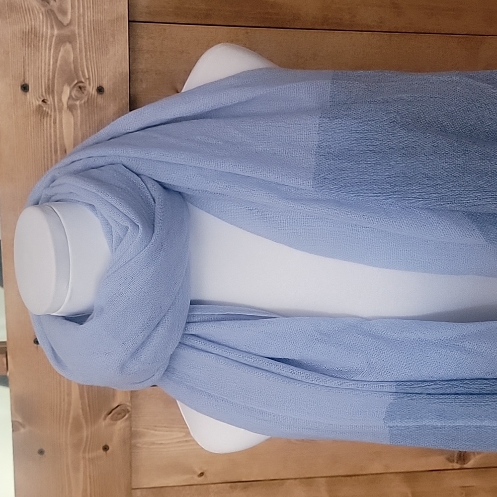 Nordstrom 100% Cashmere Blue Combo Scarf - Picture 2 of 7